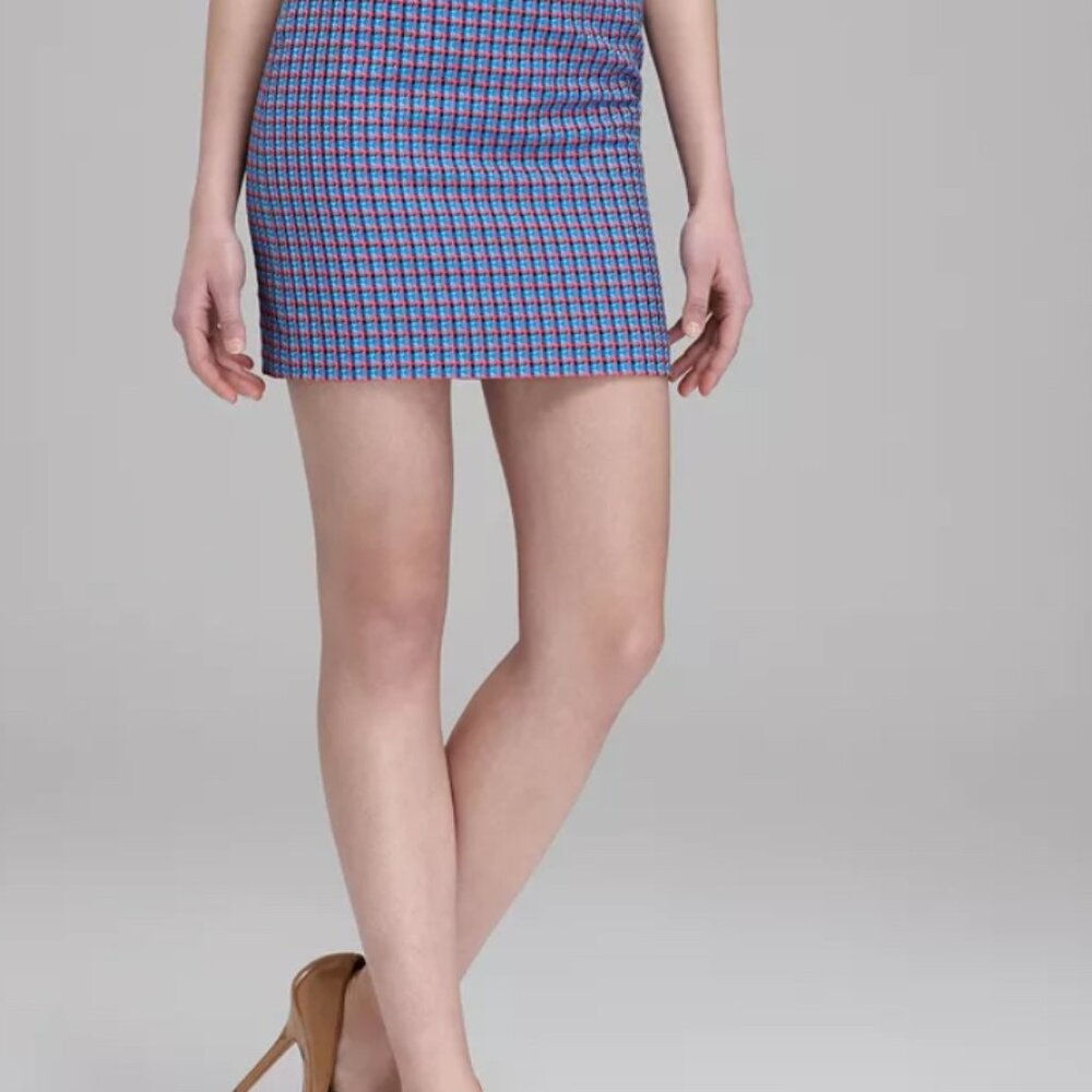 MARC BY MARC JACOBS Skirt - Clover Check - EUC Pink Blue Mini Size 8 Pencil